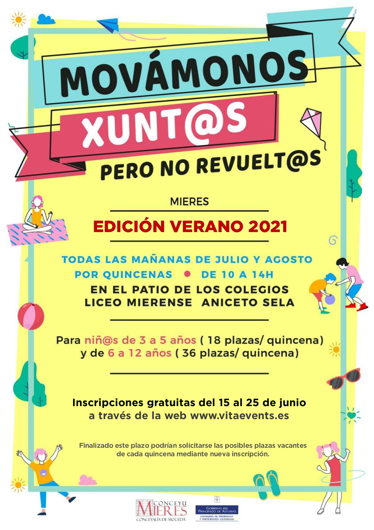 Abierto, del 15 al 25 de junio, el plazo de inscripción para los campamentos urbanos de verano “Movámonos Xunt@s, pero no revuelt@s”