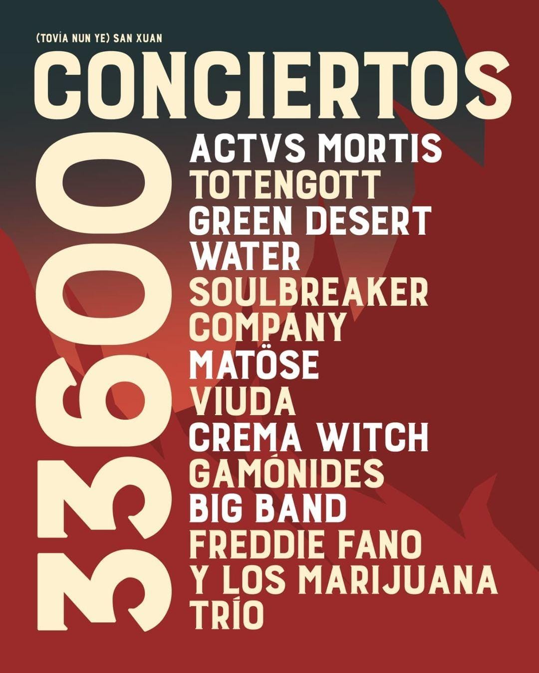 Los conciertos 33600 llenarán la Plaza de La Pasera de pop rock y música alternativa entre el 10 y el 13 de junio