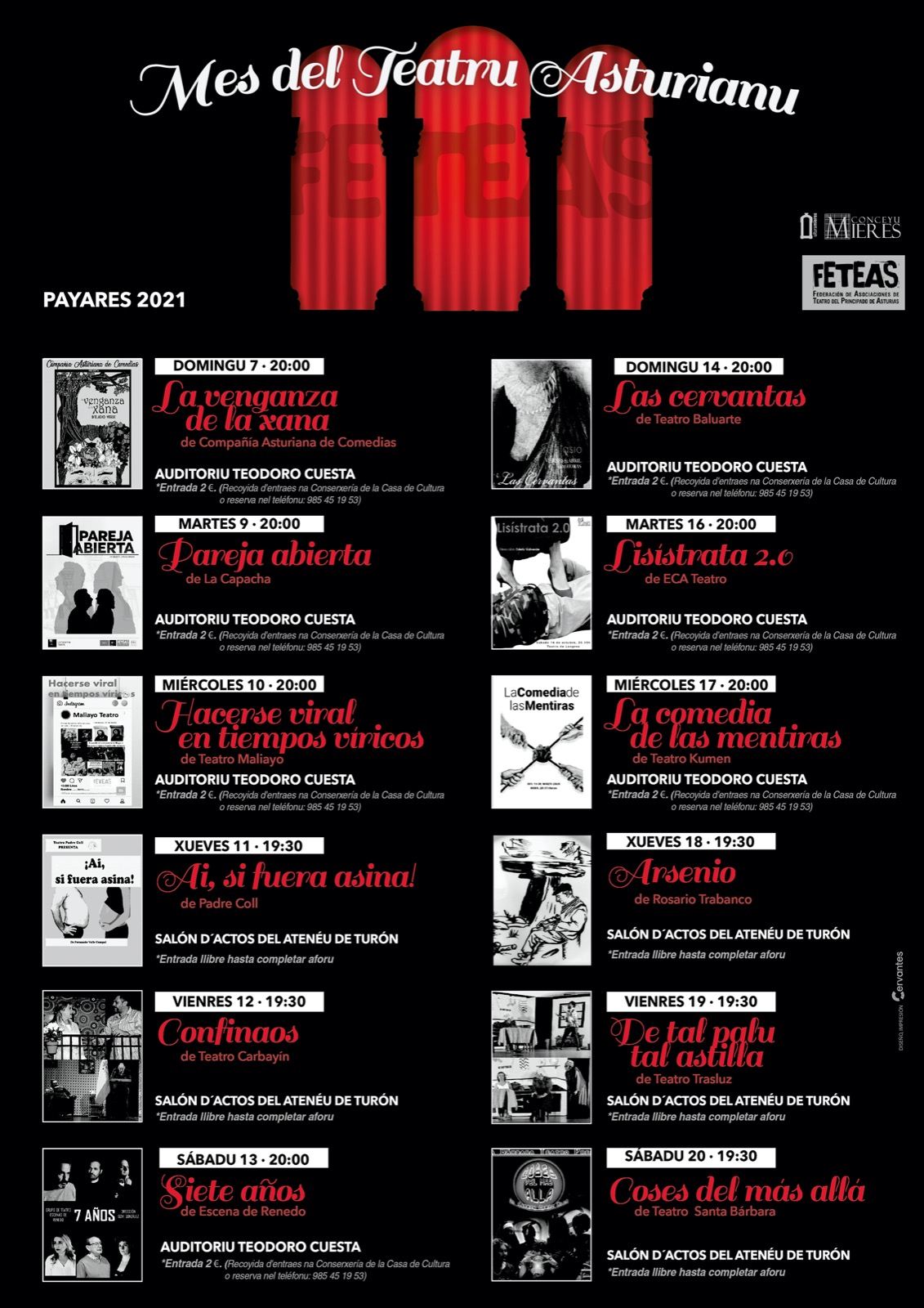 Arranca en Mieres el Mes del Teatru Asturianu, un ciclo que permitirá disfrutar de 12 obras a lo largo de noviembre