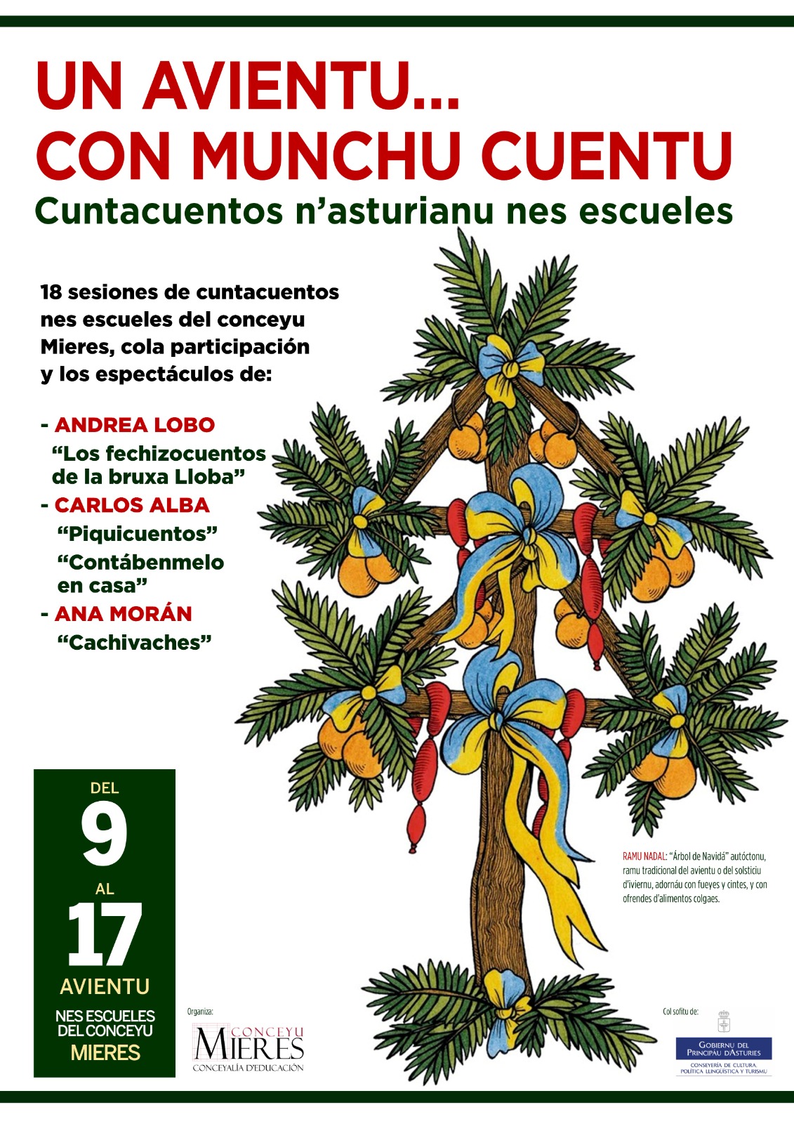 Educación entama “Un avientu… con munchu cuentu”, un programa de cuentacuentos n’asturianu nos colexos del conceyu