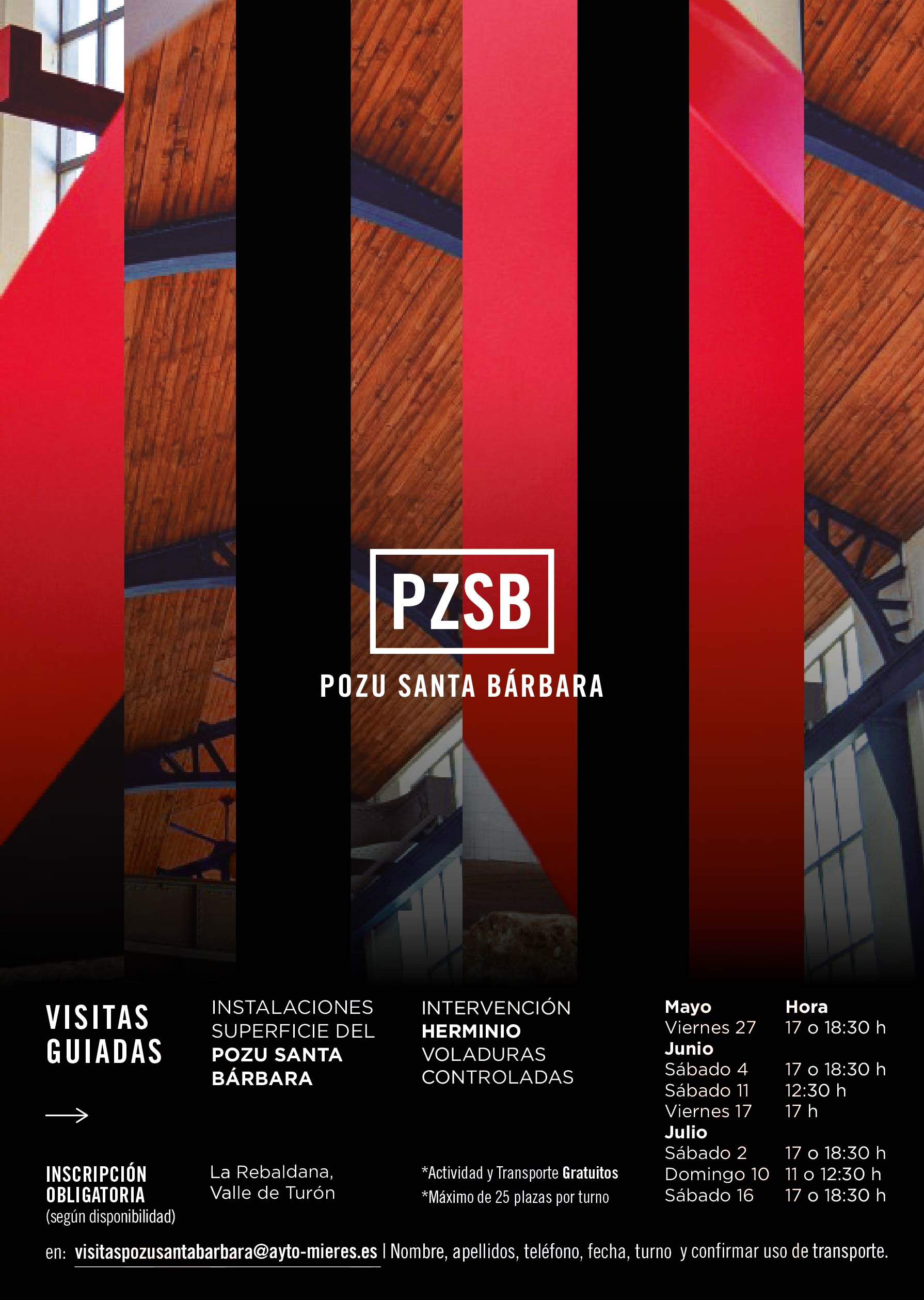 Mieres pone en marcha el programa de visitas guiadas al Pozu Santa Bárbara y a la intervención artística de Herminio