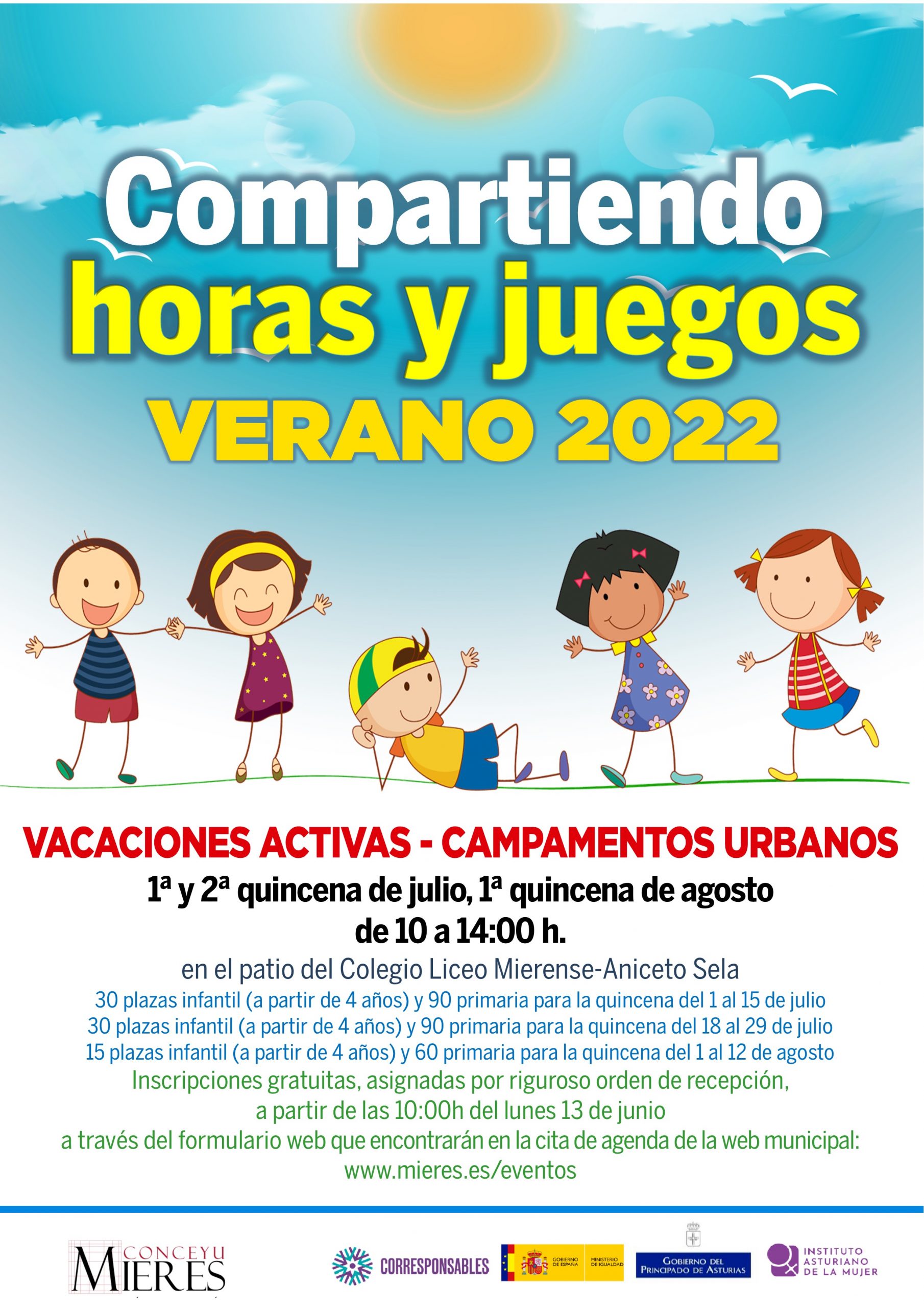 Abre el plazo de solicitud de plazas para los campamentos urbanos de verano en Mieres