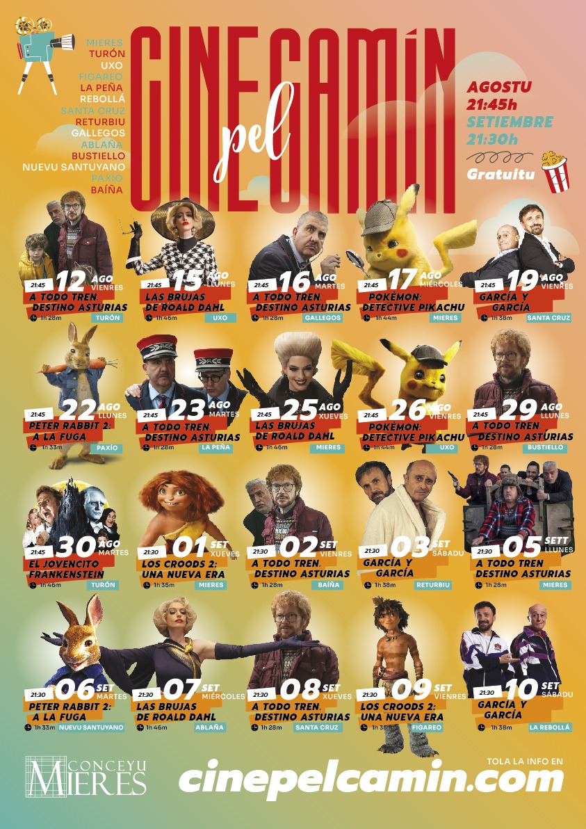 Regresa “Cine pel Camín”, con proyecciones de películas al aire libre para toda la familia en distintos núcleos del concejo