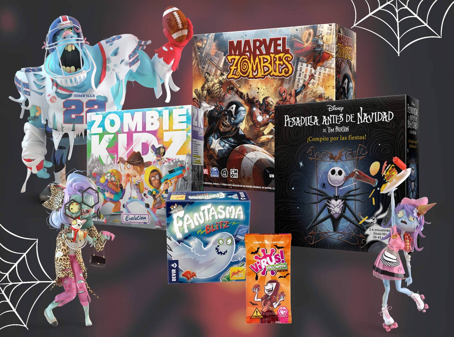 Jugar a diferentes juegos de mesa en Halloween