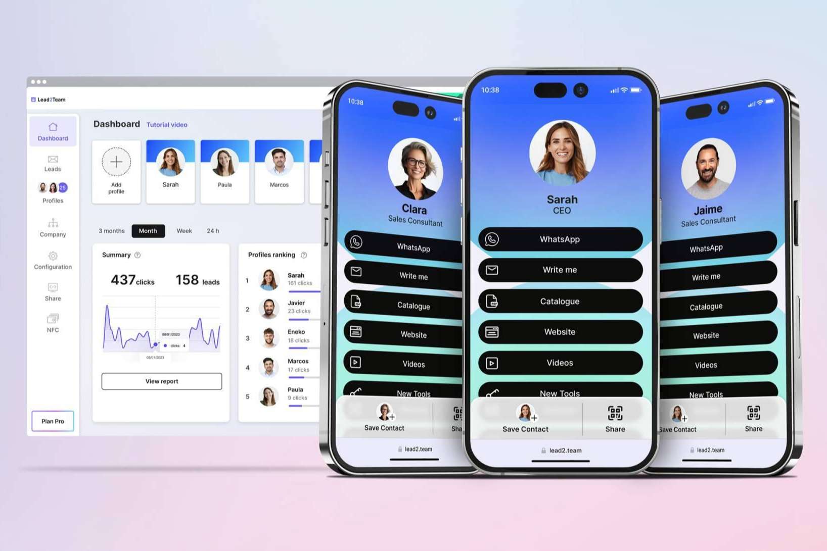 Mejora de la presencia digital para profesionales con las tarjetas digitales de Lead2Team