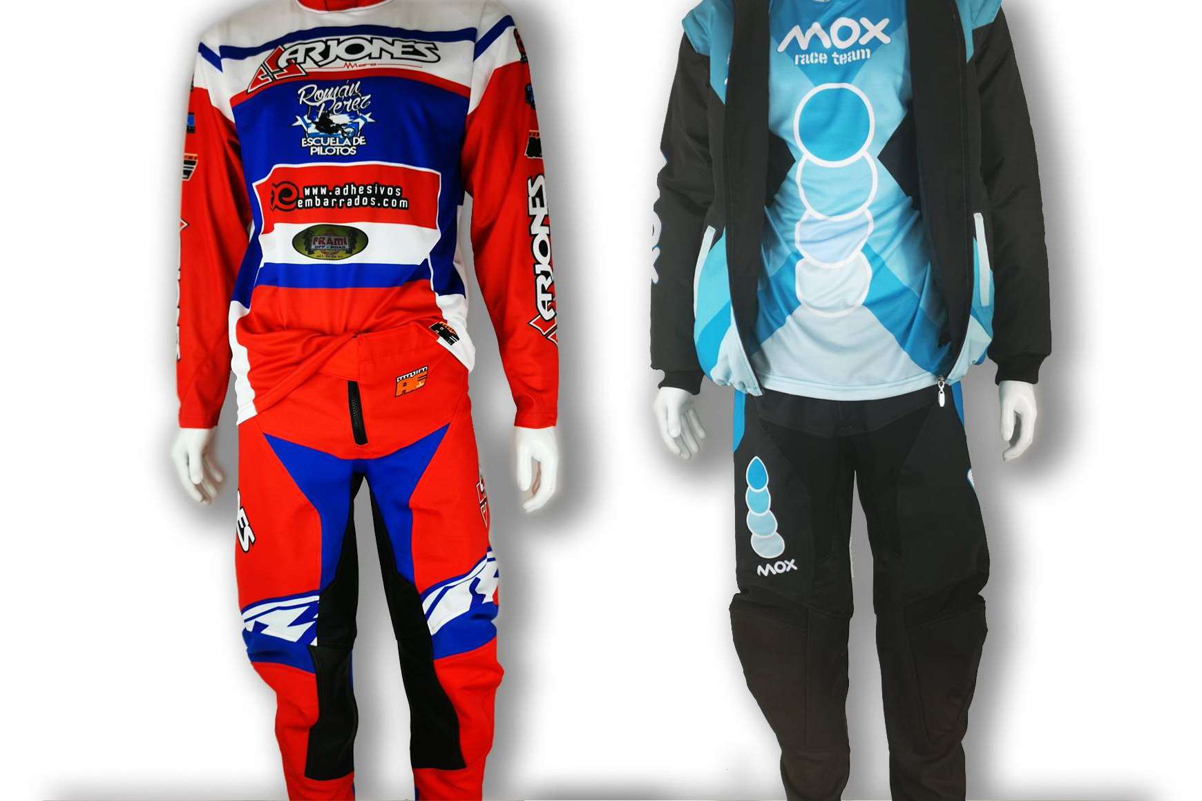 Equipación integral para off-road, ADHESIVOSEMBARRADOS ofrece ropa y adhesivos personalizados desde Galicia
